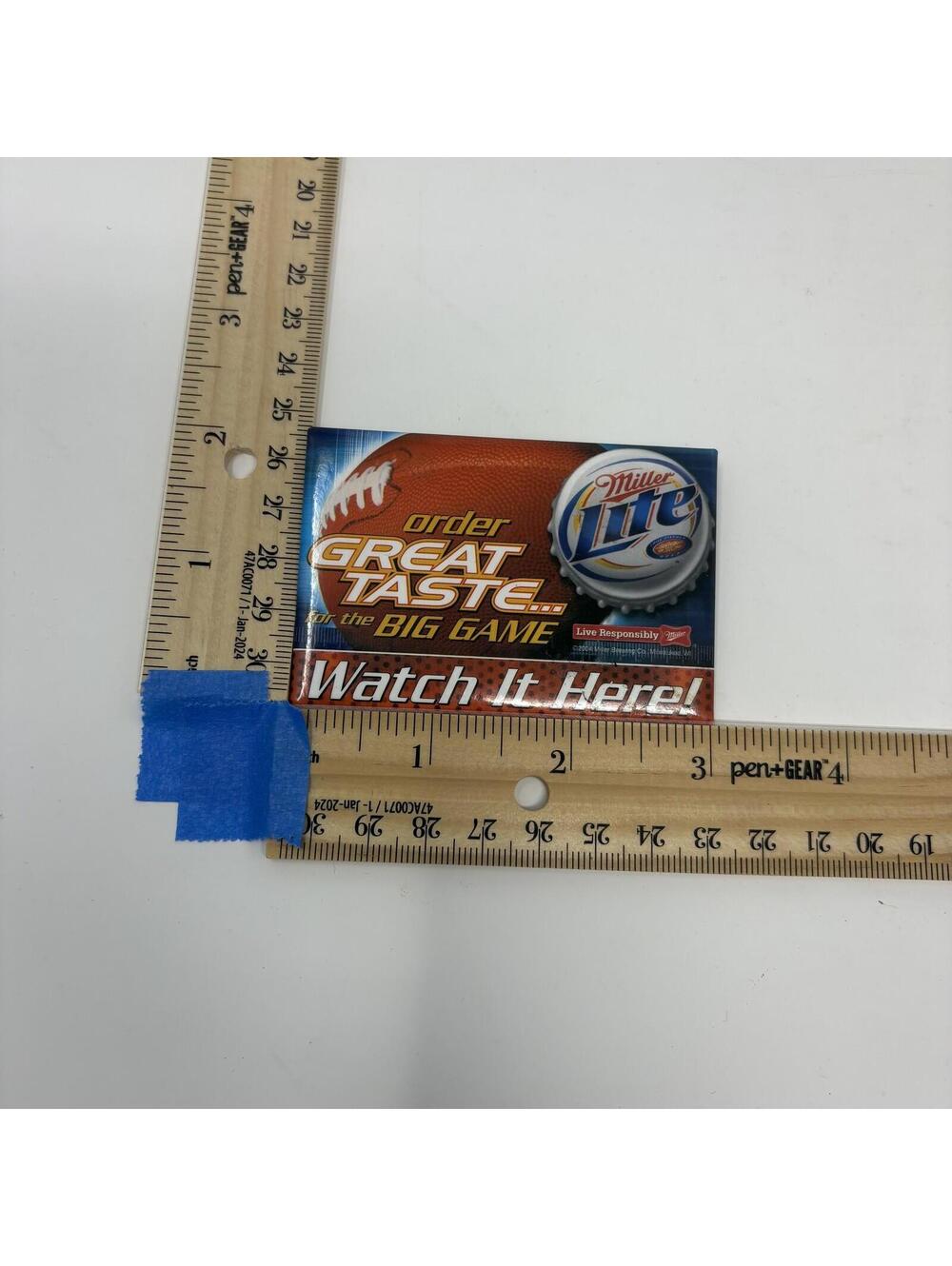 Miller Lite Football Big Game Breweriana Button Pin Advertising Employee
